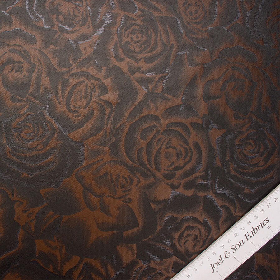 Black/Brown Floral Brocade