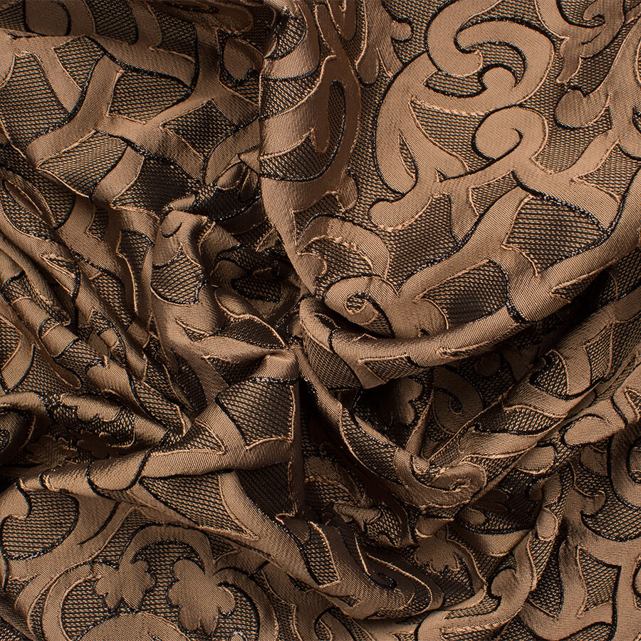 Mocca Brown Metallic Cloqué