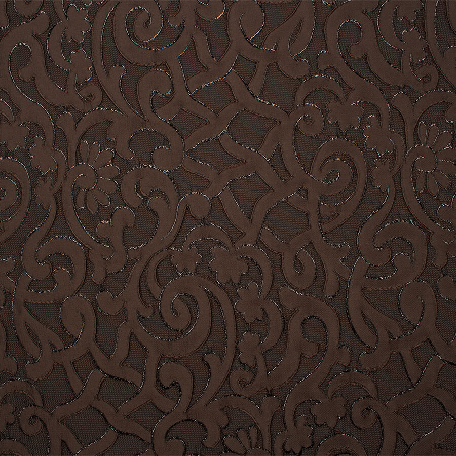 Chocolate Brown Metallic Cloqué