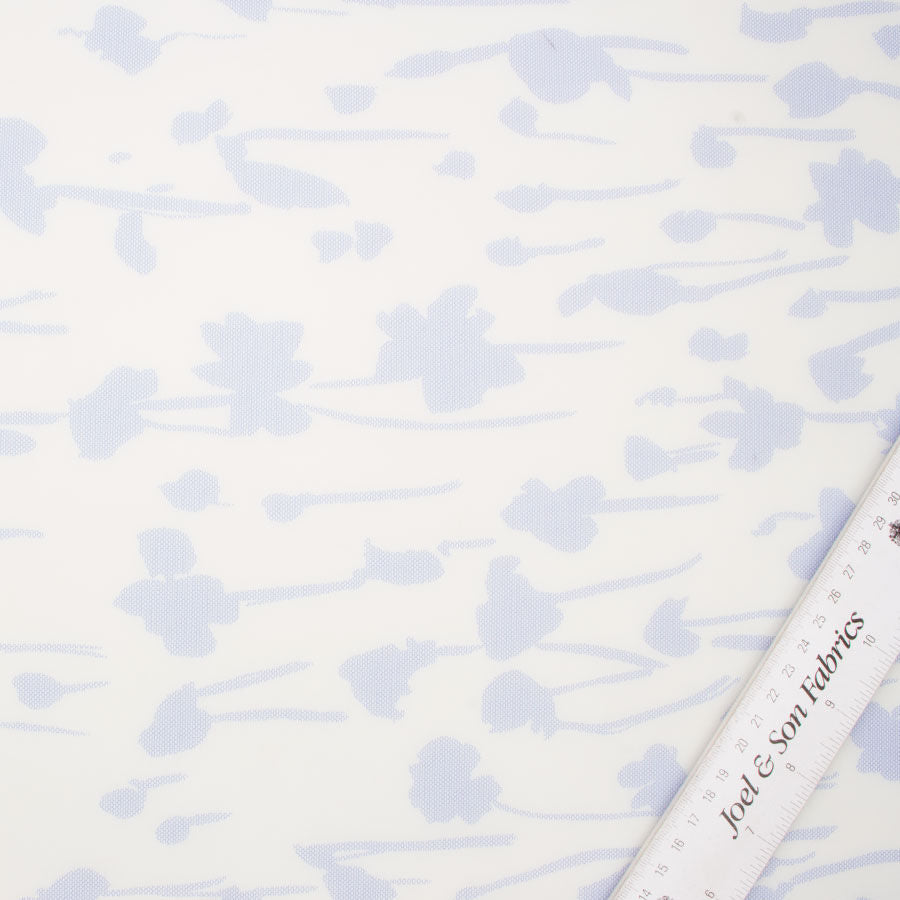 Blue Floral Printed Tulle