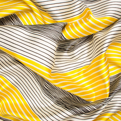 Yellow/Black Striped Silk Mikado
