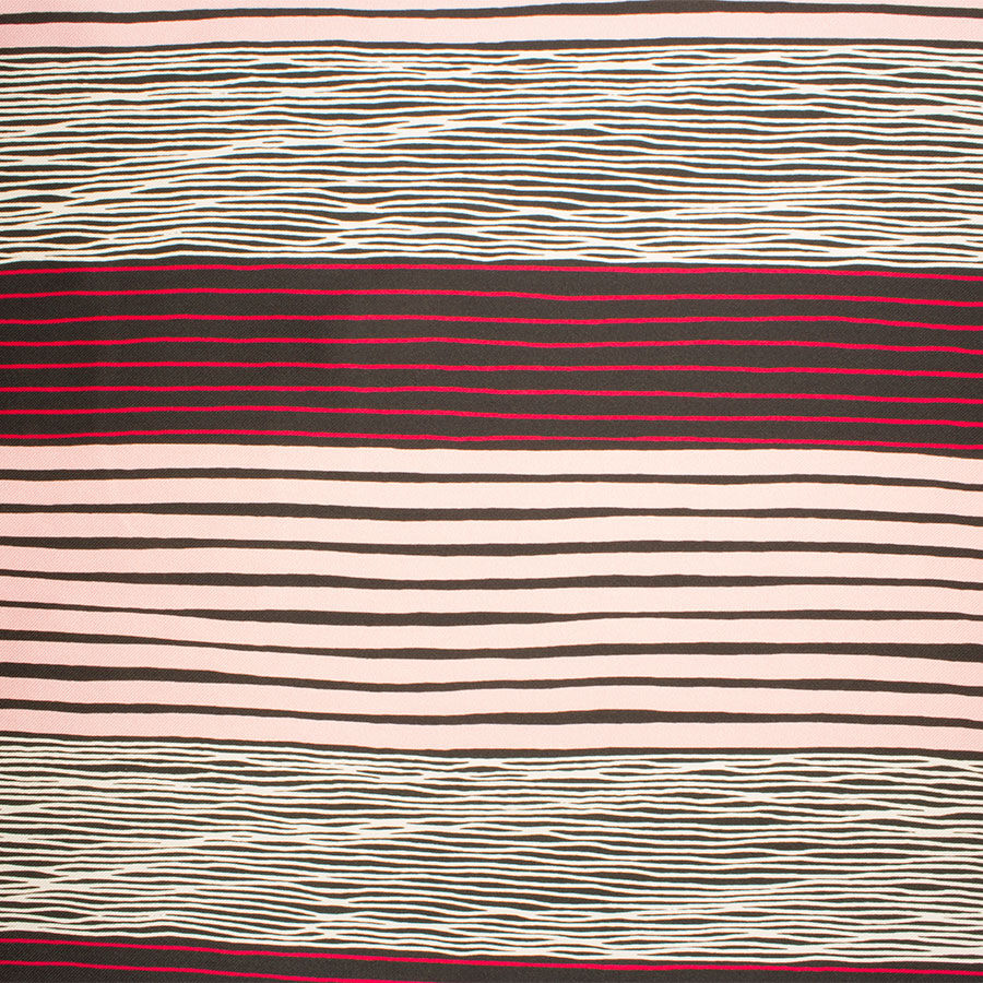 Pink/Black Striped Silk Mikado