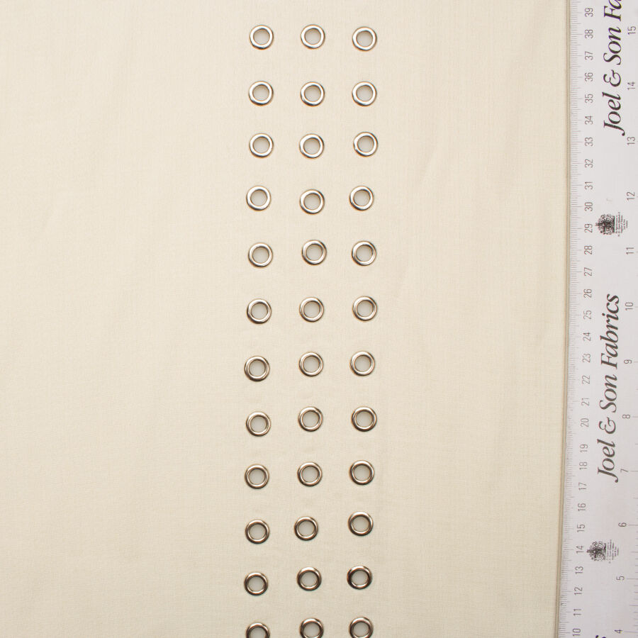 Cream Wool Blend with Eyelet Border