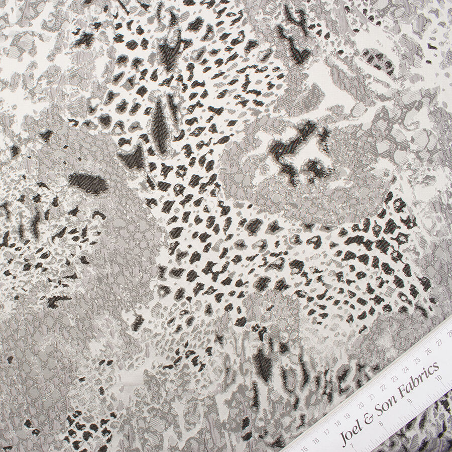 Animal Print Silver Metallic Brocade