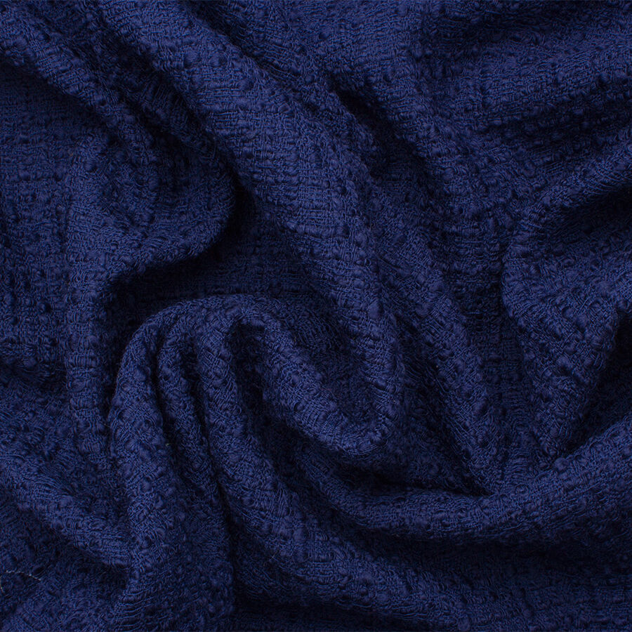 French Blue Wool Bouclé