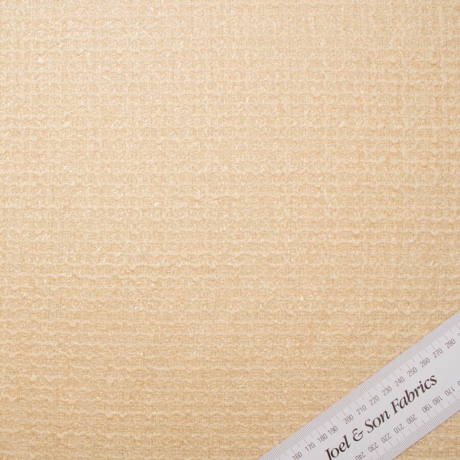 Pale Peach Lurex Wool Bouclé