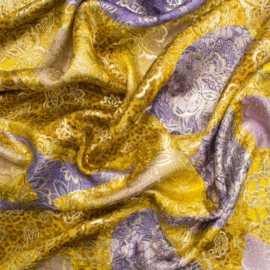 Yellow/Purple Laminated Silk Cloqué