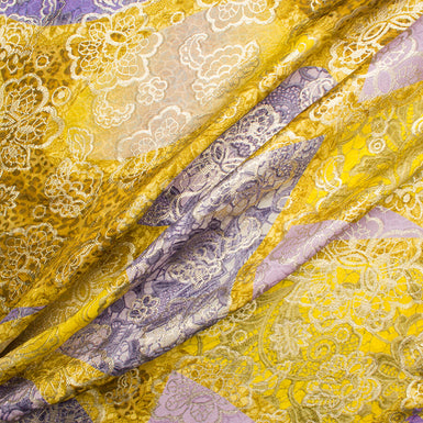 Yellow/Purple Laminated Silk Cloqué
