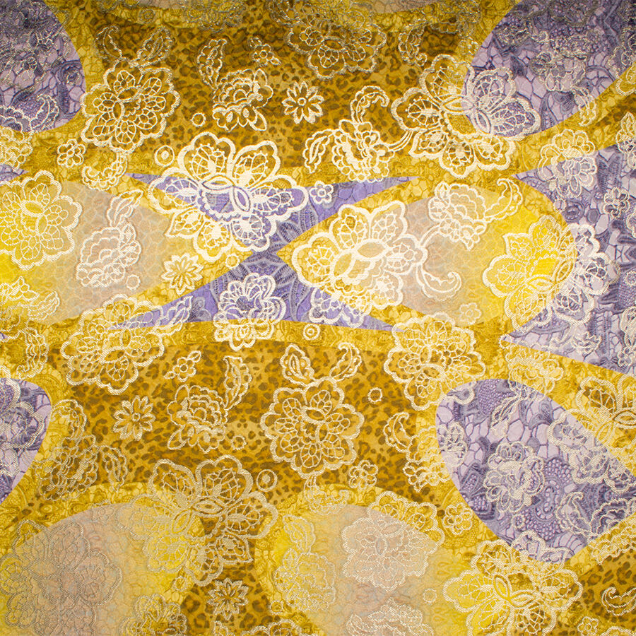 Yellow/Purple Laminated Silk Cloqué