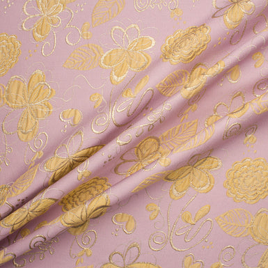 Lilac/Yellow Gold Floral Metallic Cloqué