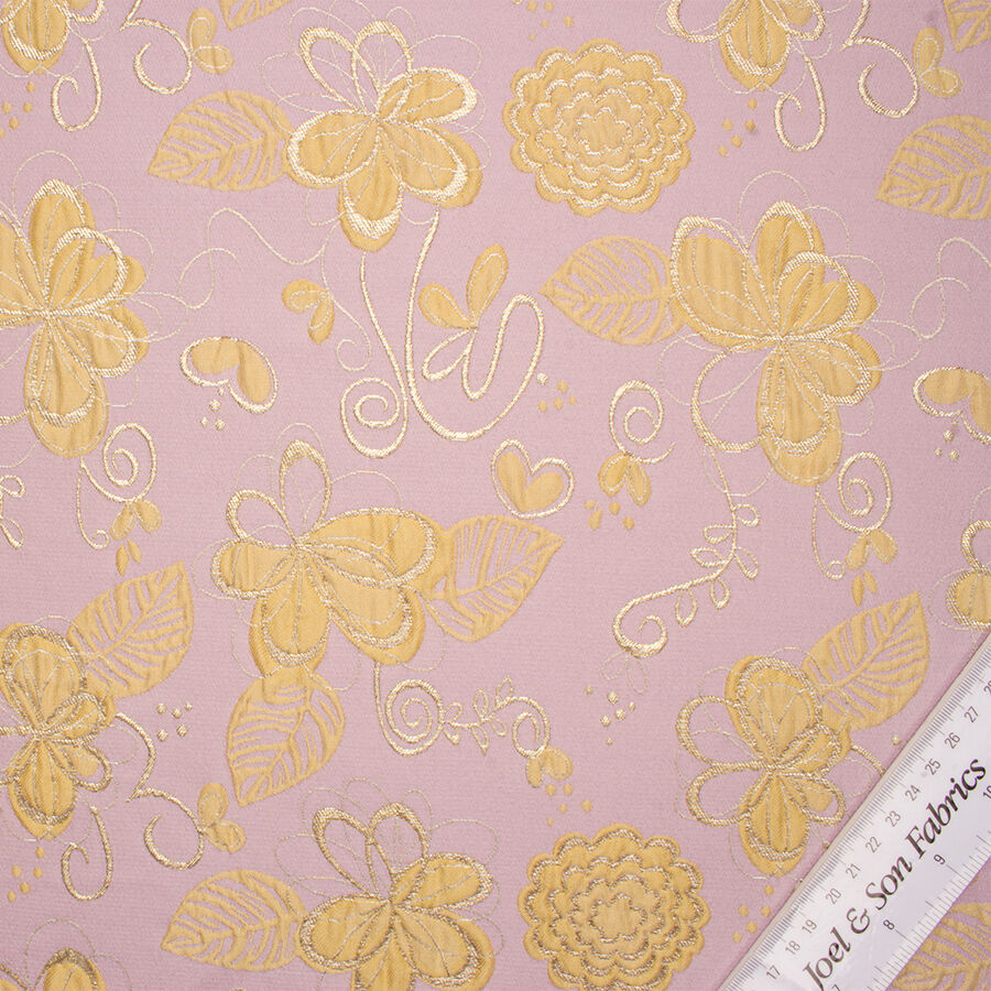 Lilac/Yellow Gold Floral Metallic Cloqué