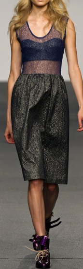 Navy Blue/Black Metallic Lamé