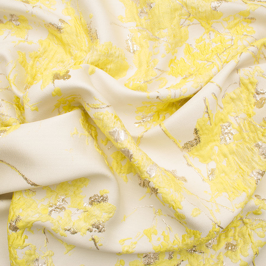 Yellow & Gold Silk Metallic Cloqué