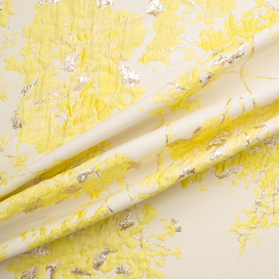 Yellow & Gold Silk Metallic Cloqué