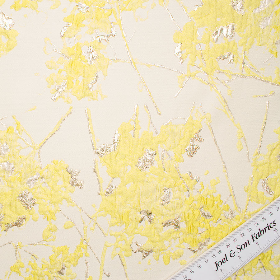 Yellow & Gold Silk Metallic Cloqué