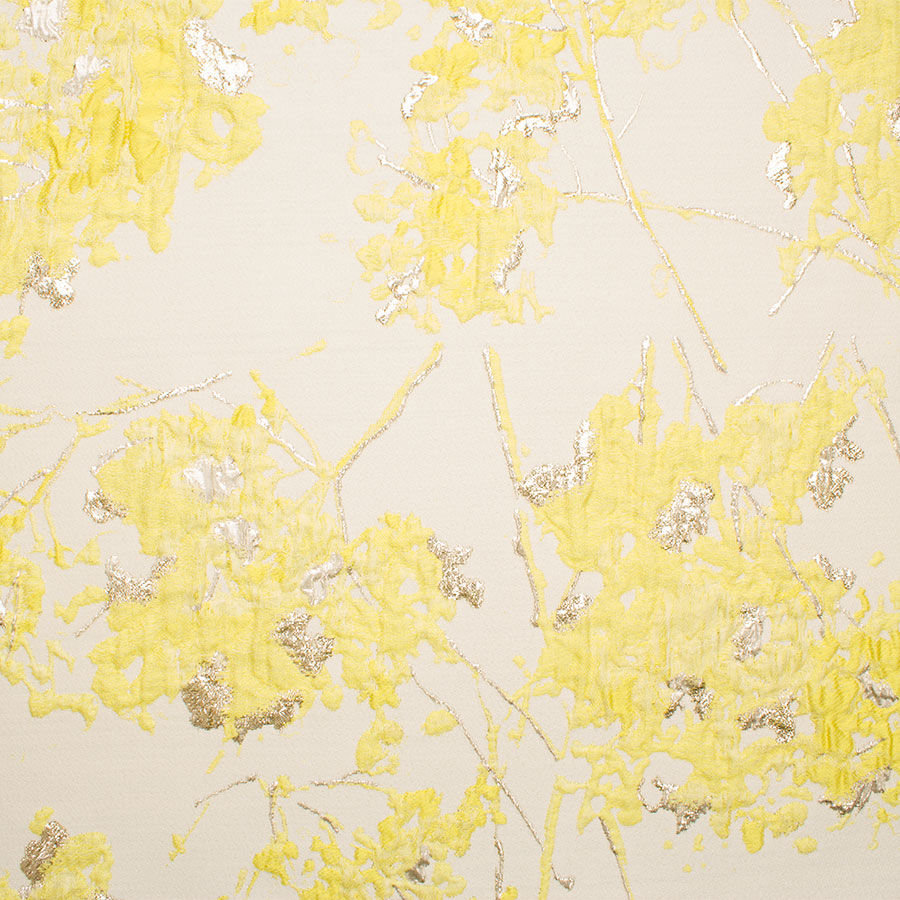 Yellow & Gold Silk Metallic Cloqué