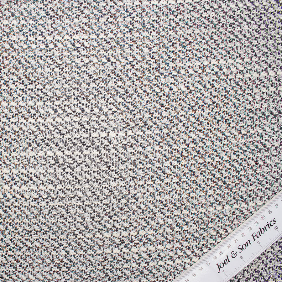 Navy Blue/Ivory Swarovski Stone Bouclé