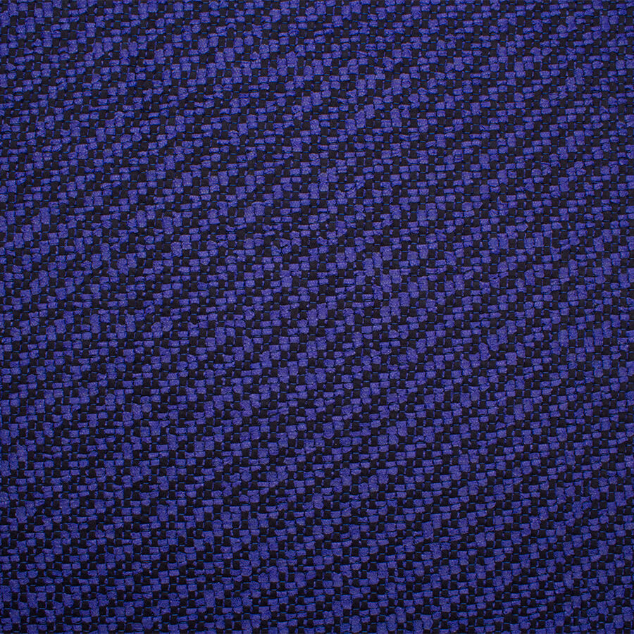 Royal Blue/Black Cotton Blend Bouclé