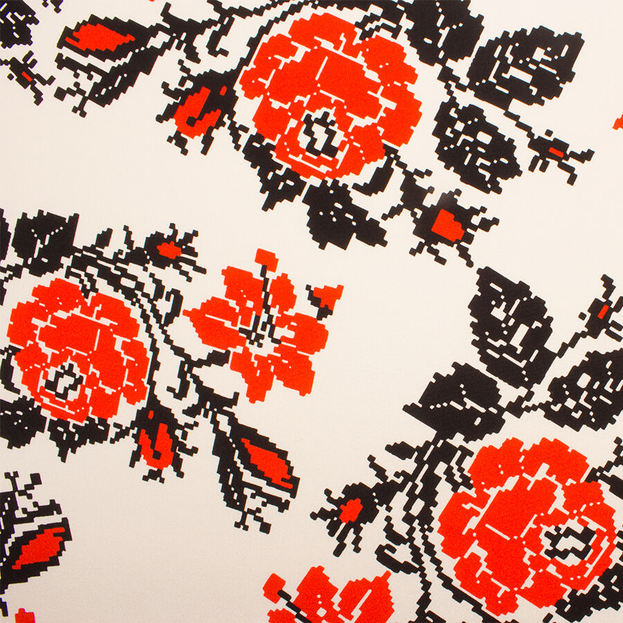 Pixelated Floral Silk Crêpe (A 1.85m Piece)