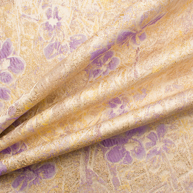 Lavender Floral Silk Metallic Cloqué