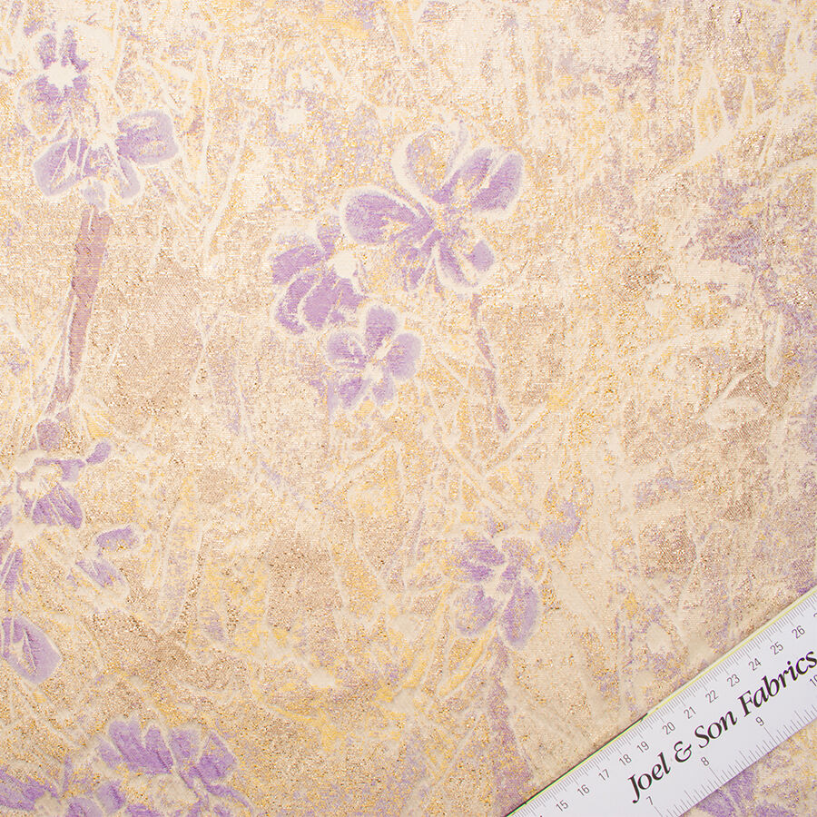 Lavender Floral Silk Metallic Cloqué