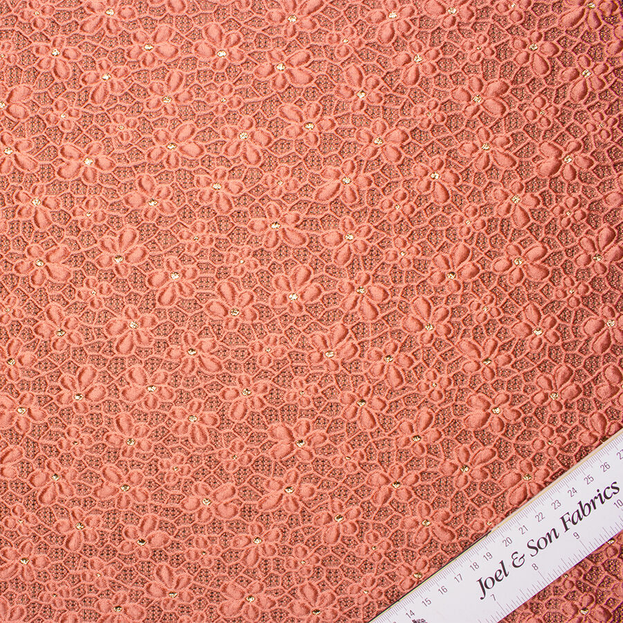 Pink Floral Silk Metallic Cloqué