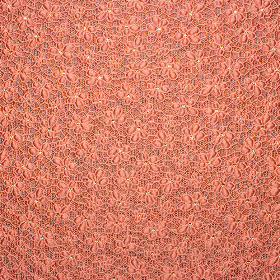 Pink Floral Silk Metallic Cloqué