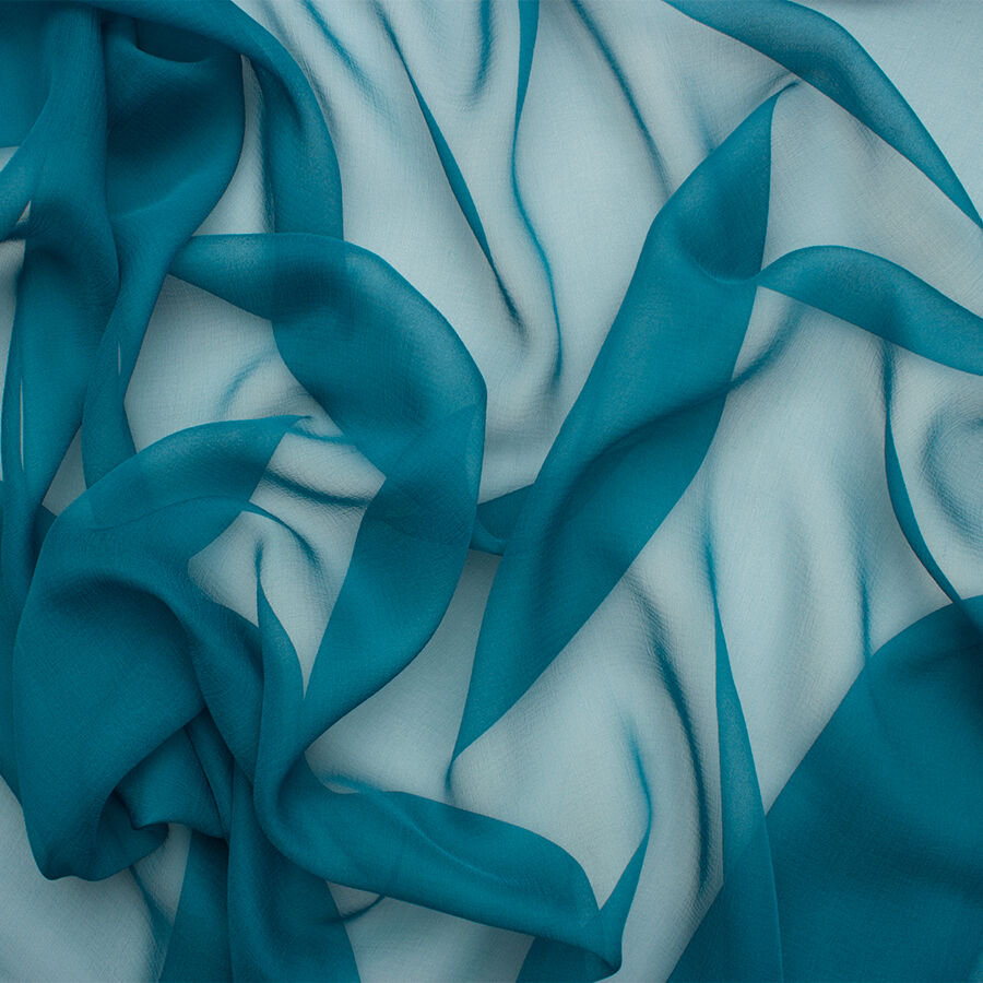 Teal Silk Chiffon
