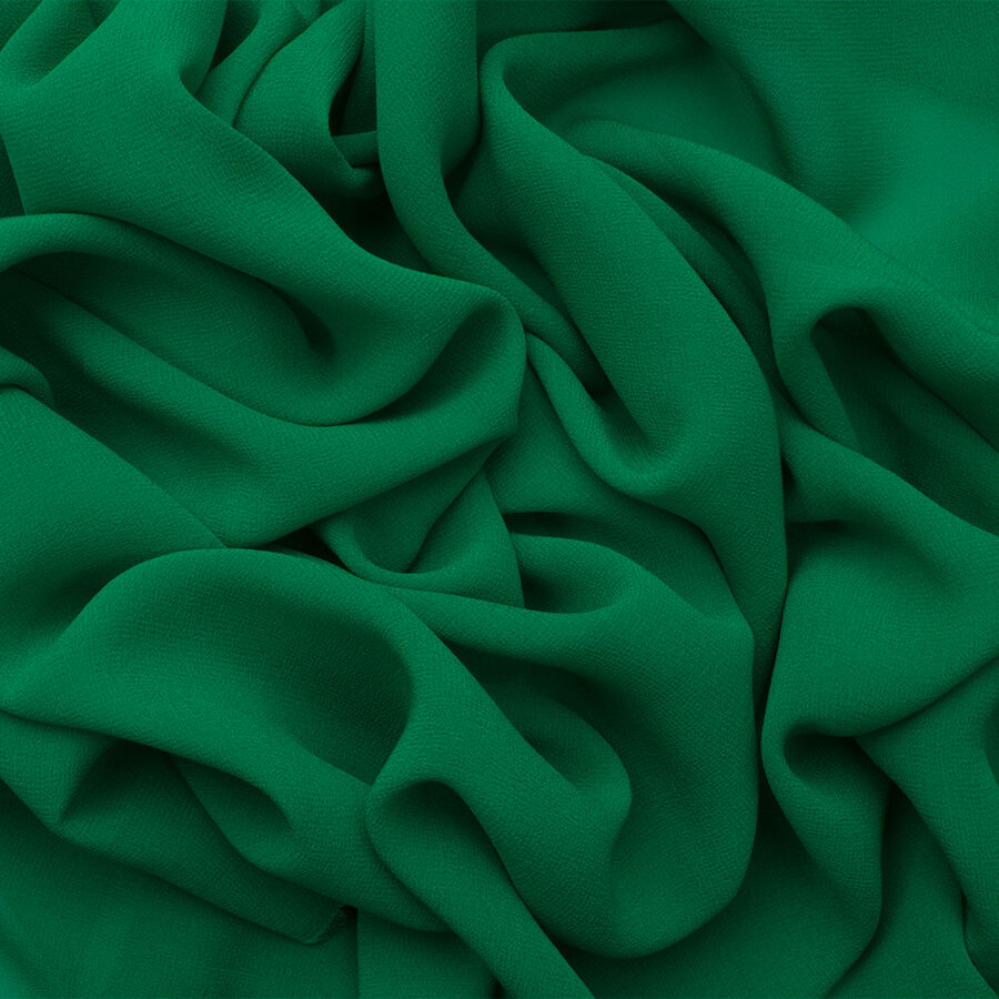 Emerald Green Silk Georgette