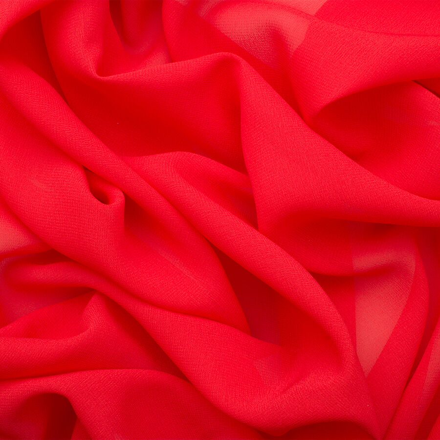 Bright Red Silk Georgette