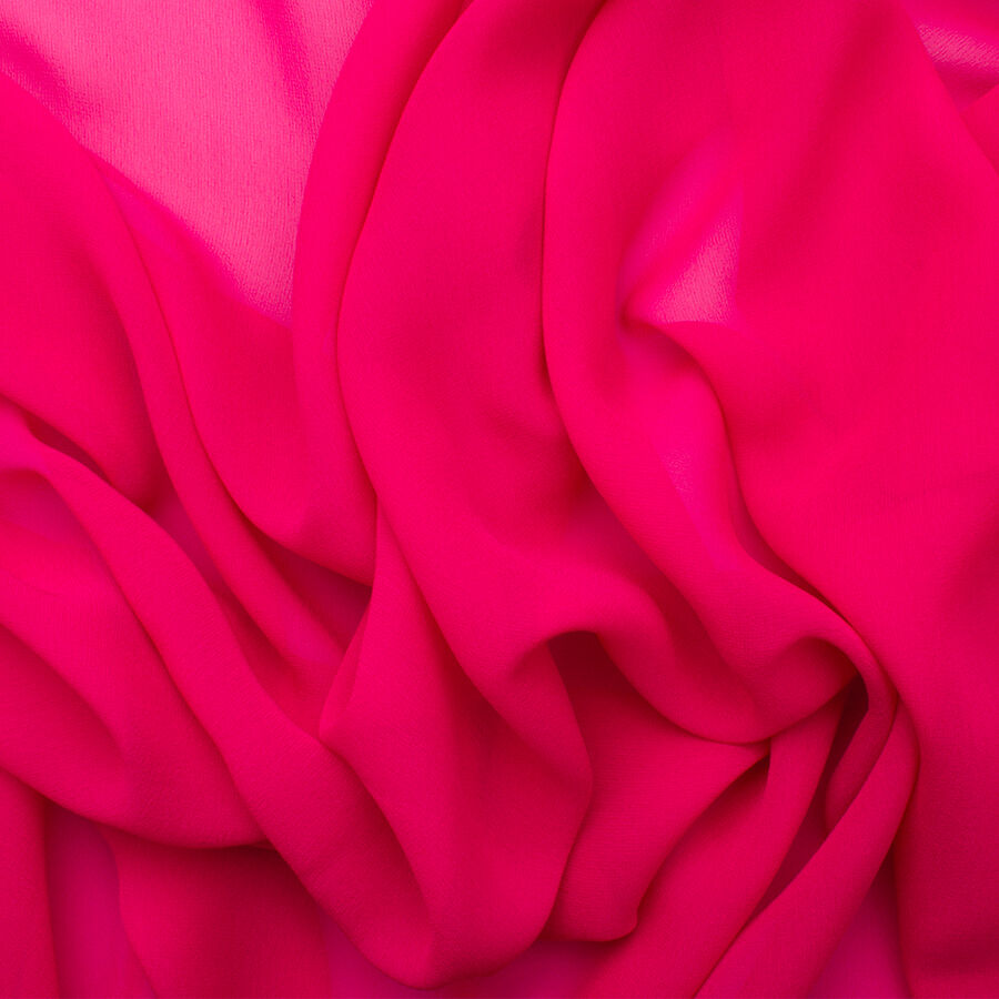 Bright Fuchsia Pink Silk Georgette