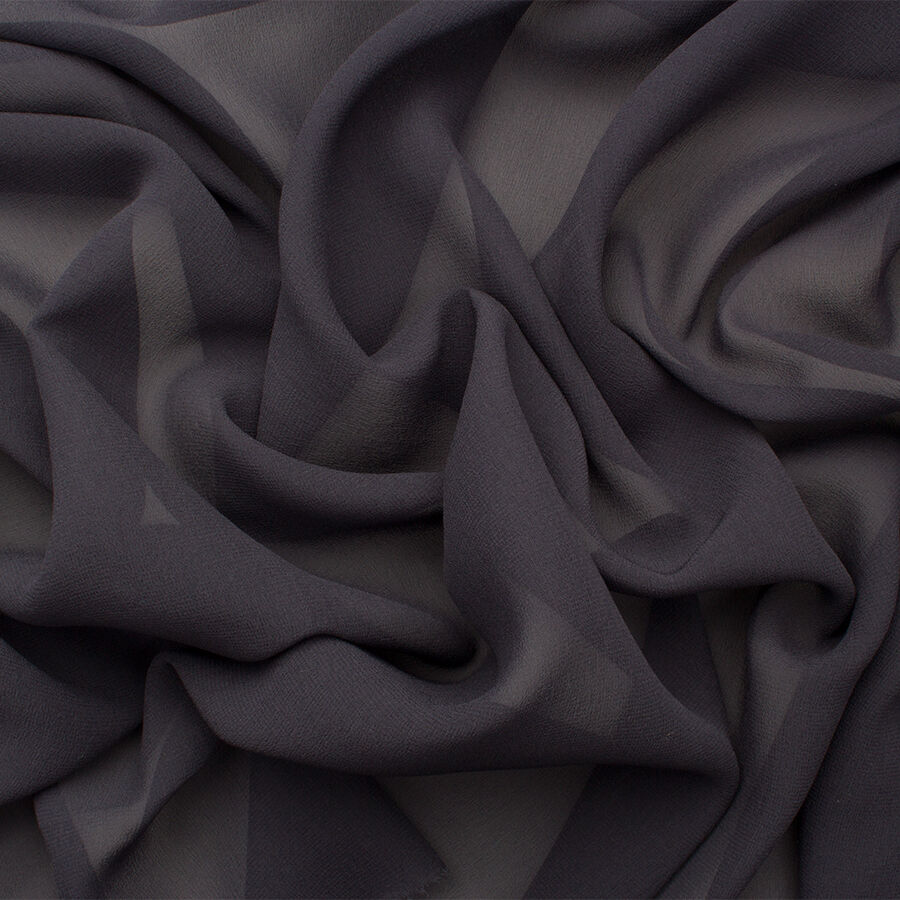 Dark Grey Silk Georgette