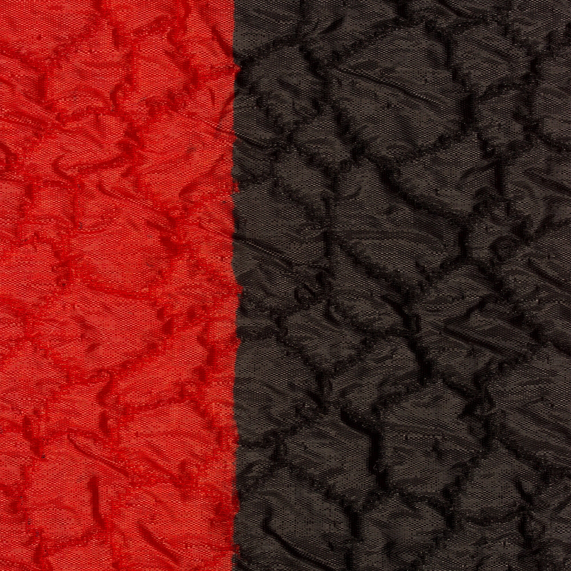 Black & Red Stripe Organza Cloqué