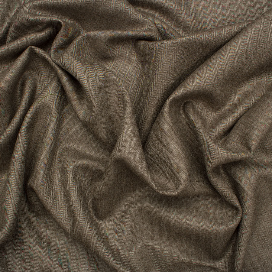 Dark Taupe Herringbone Cashmere & Silk Suiting