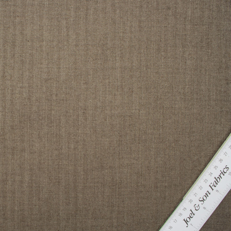Dark Taupe Herringbone Cashmere & Silk Suiting