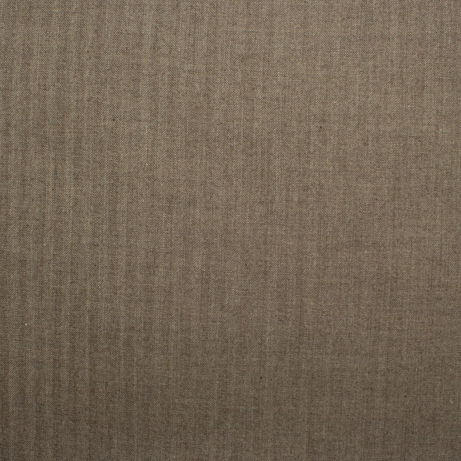 Dark Taupe Herringbone Cashmere & Silk Suiting