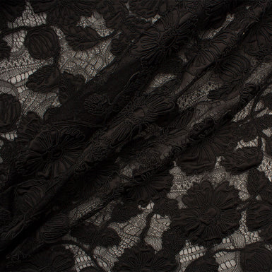 Black Floral Embroidered Tulle