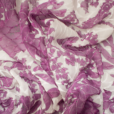 Lilac/Ivory Devoré Printed Velvet