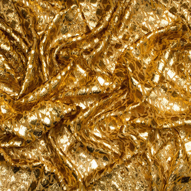 Gold Devoré Chiffon Jacquard