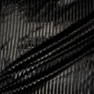 Black Striped Laminated Velvet