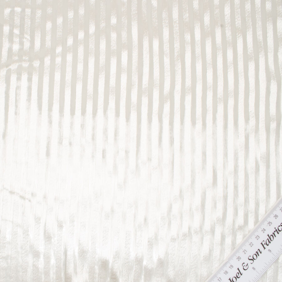 Ivory Striped Laminated Velvet