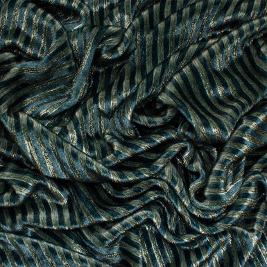Green Striped Laminated Velvet