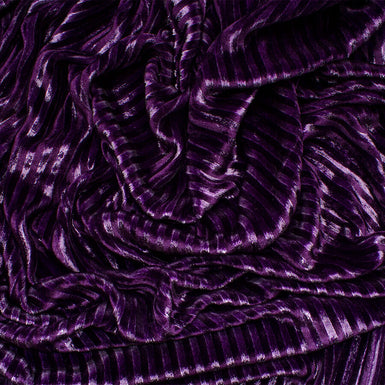 Dark Purple Striped Laminated Velvet