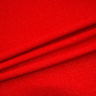 Bright Red Metallic Wool | Luxurious Fabric