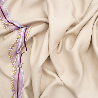 Lilac Embroidered Champagne Silk (A 1.80 Piece)