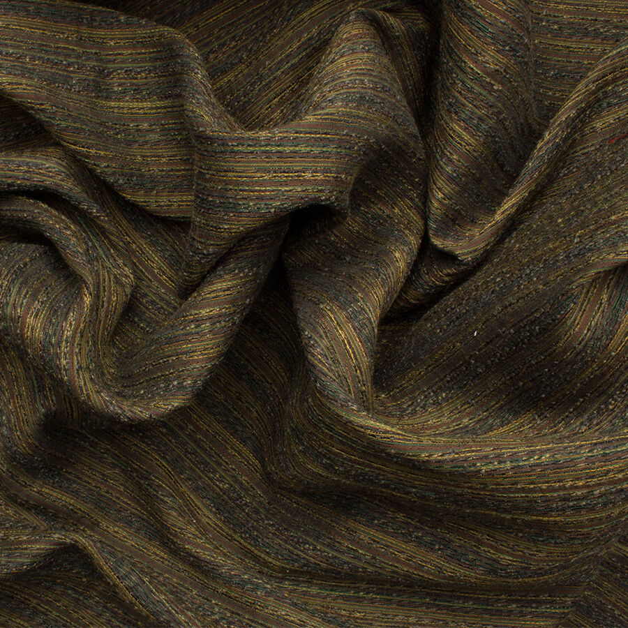 Khaki Green/Black Striped Chenille