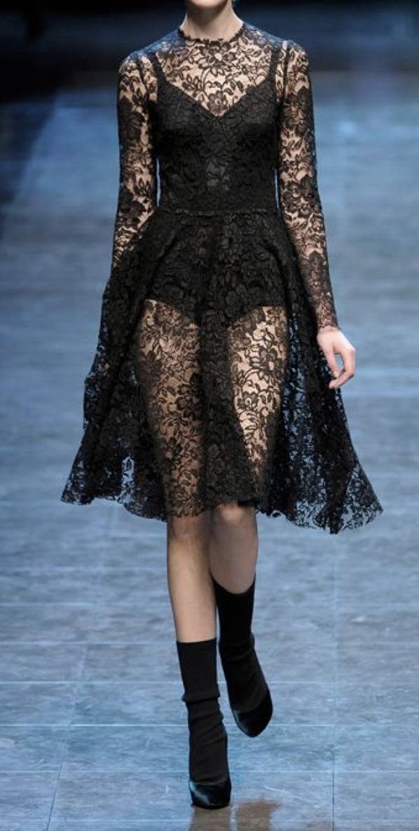 Black Heavy Corded Lace