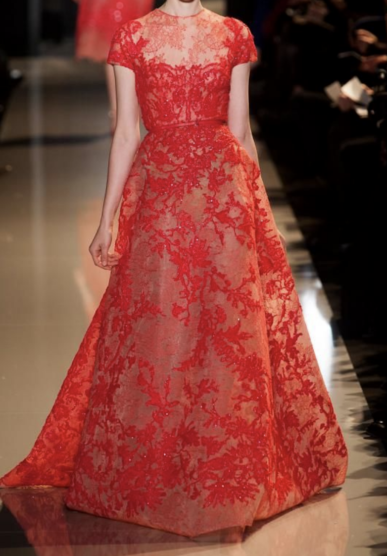 Deep Red Chantilly Lace