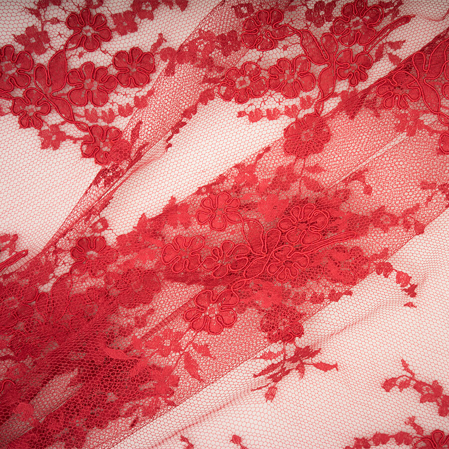 Deep Red Chantilly Lace