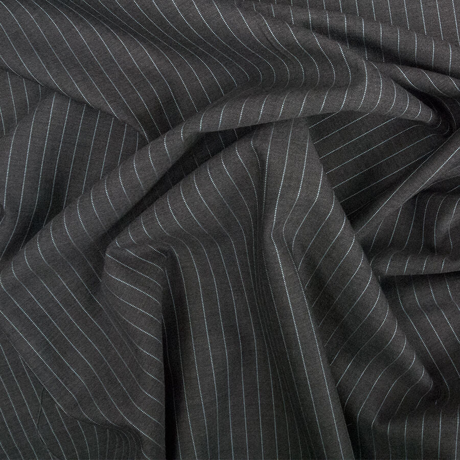 Grey Striped Super 130s Suiting  (A 3.20m Piece)